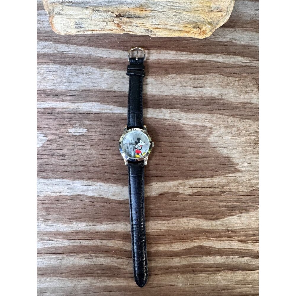 Vintage Walt Disney World Mickey Mouse Watch Limited Release Stainless Steel Bla